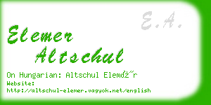 elemer altschul business card